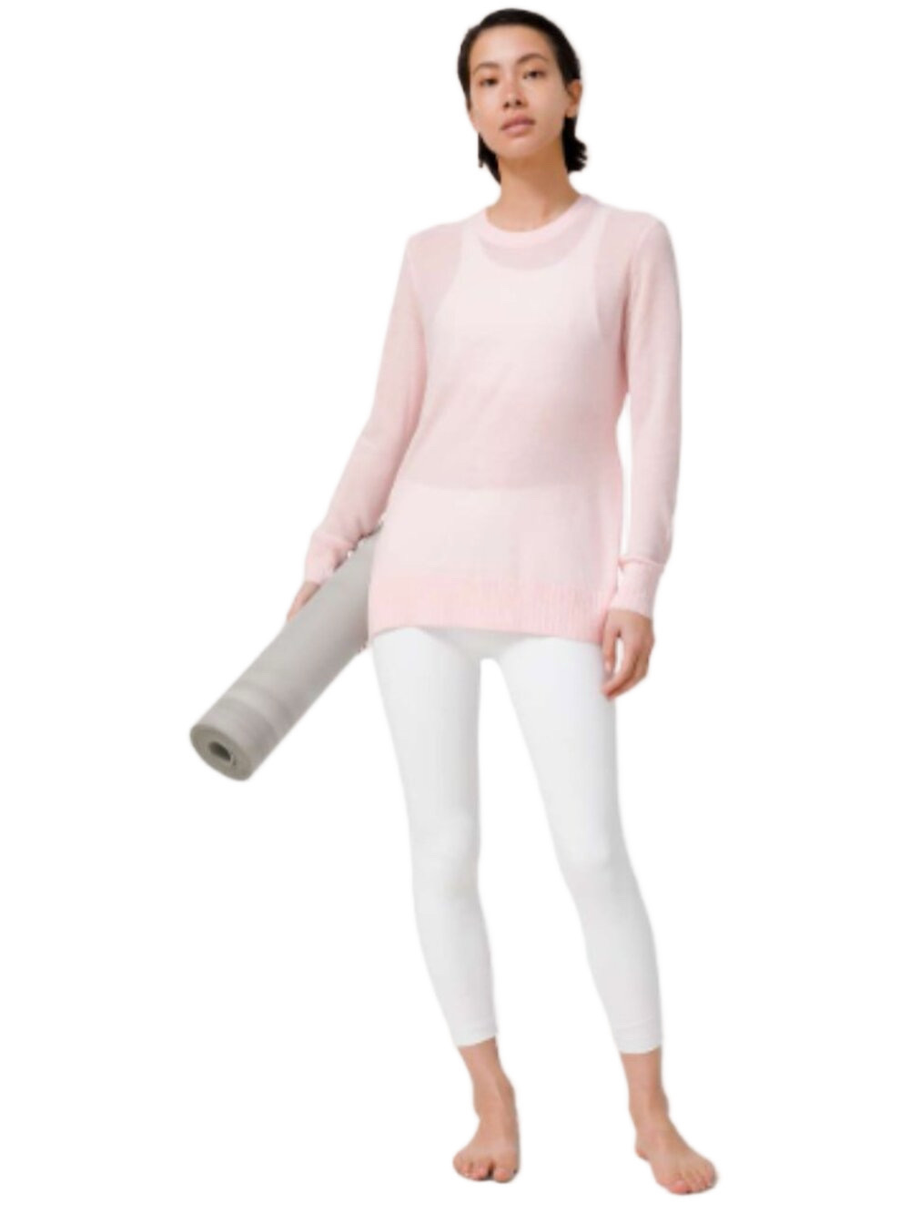 Lululemon Pink Glow Cashlu Sweater Size 8 Relaxed Fit Cashmere Blend - Picture 3 of 12